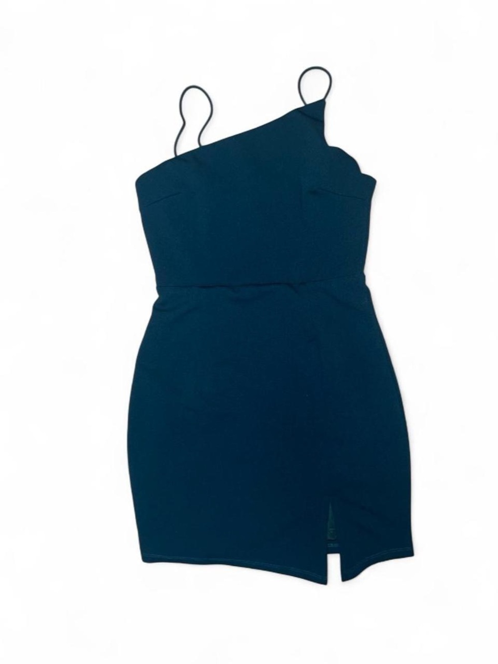 Lulu's Emerald Green Asymmetric One-Shoulder Mini Dress